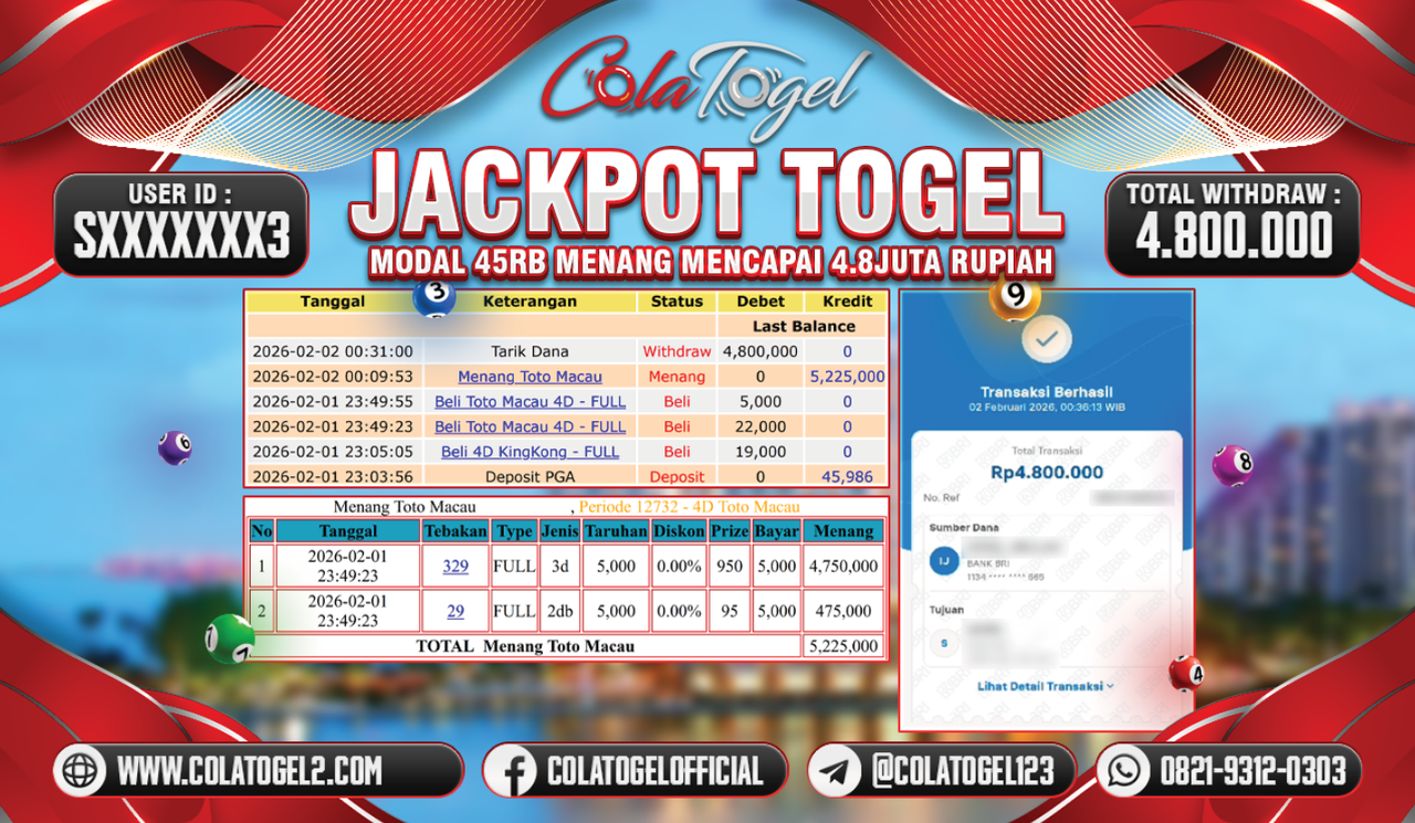 JACKPOT TOTO MACAU!! 