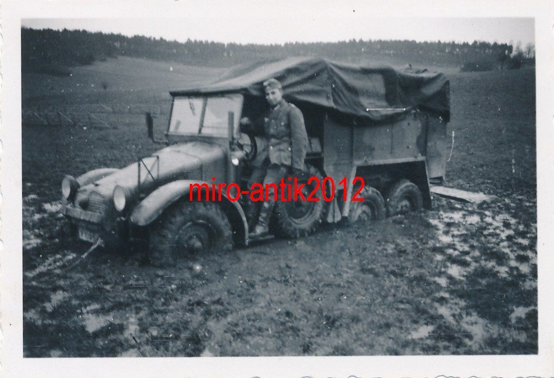 Foto, Dienstzeit in Müllheim 1936 bis 1939, Krupp Protze im Schl