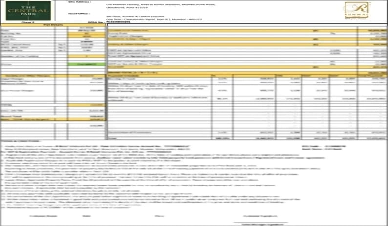Complete Cost Sheet