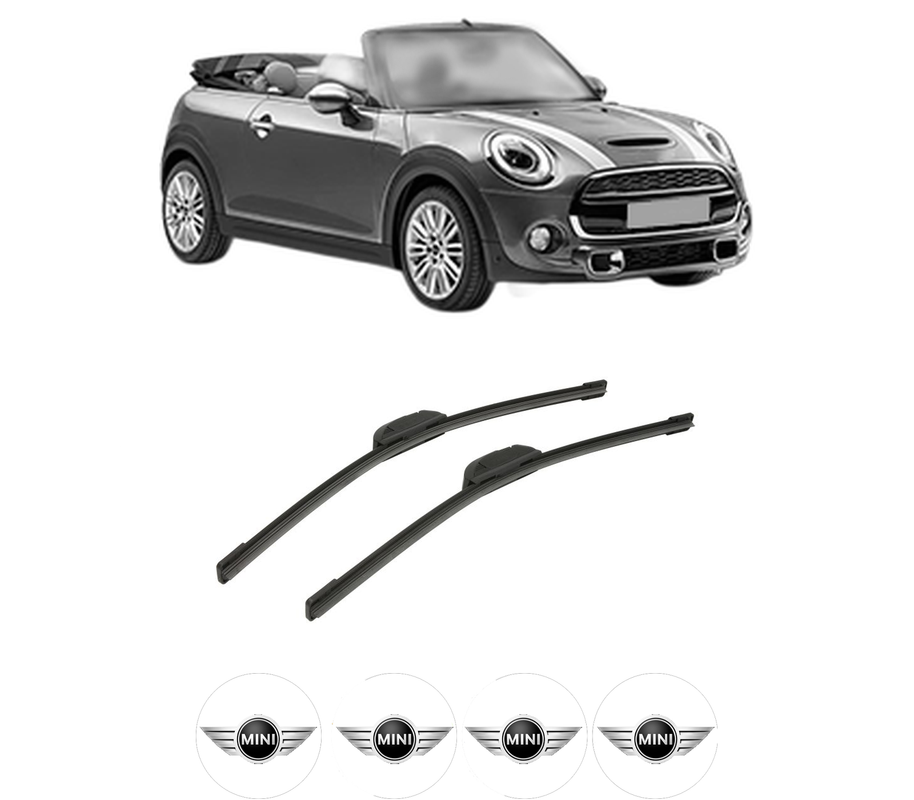 Set stergatoare auto MINI MINI Convertible (F57) din 2014-2023, pentru parbriz auto, 2 bucati, Bosch Aerotwin Retrofit, din cauciuc siliconat rezistent, 4 Stickere Auto MINI
