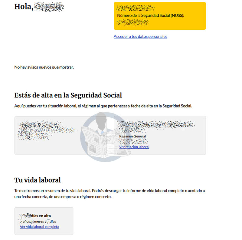 Vida laboral a través de Import@ss