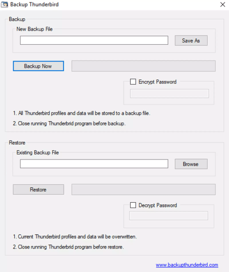 Backup Thunderbird v1.0 Backup Thunderbird v1.0