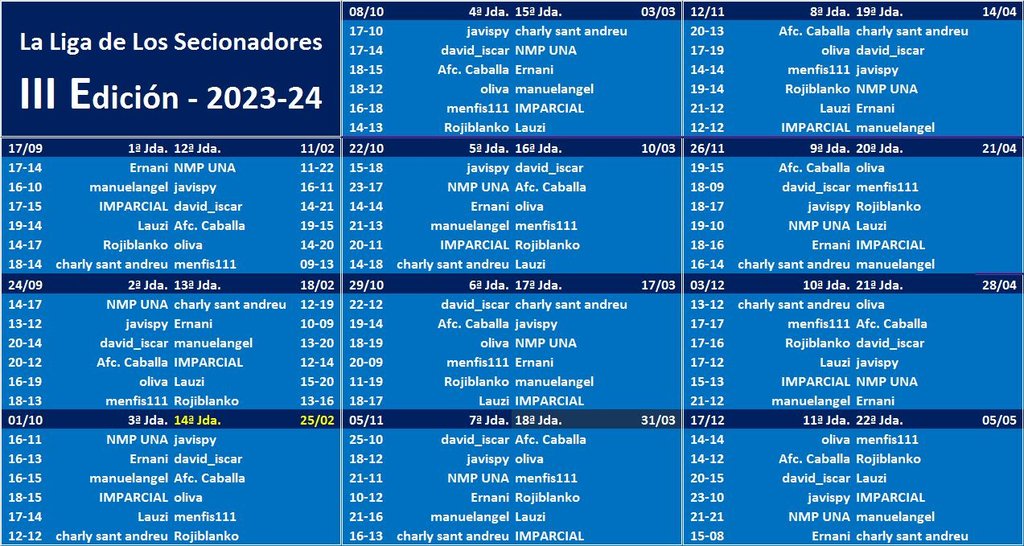 EL JUEGO DE LOS SELECCIONADORES (3ª Edición) - Temporada 2023-24 - Página 27 Calendario-LIGA-Seleccionadores-2023-24