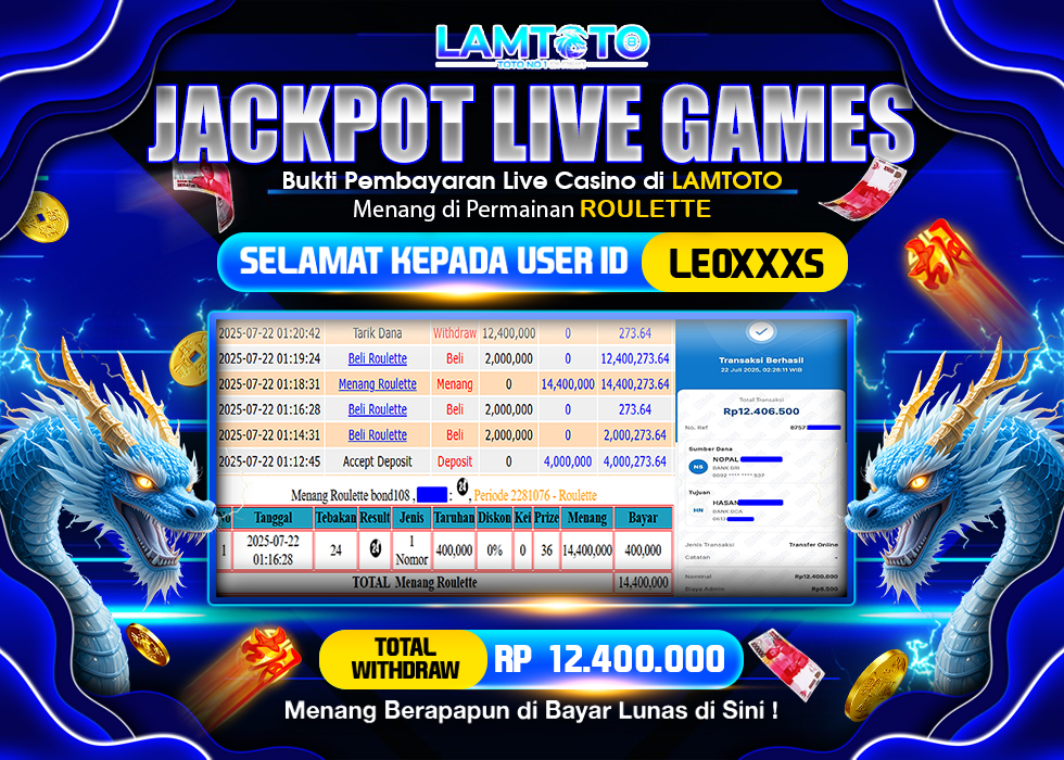 BUKTI JACKPOT LUNAS LAMTOTO