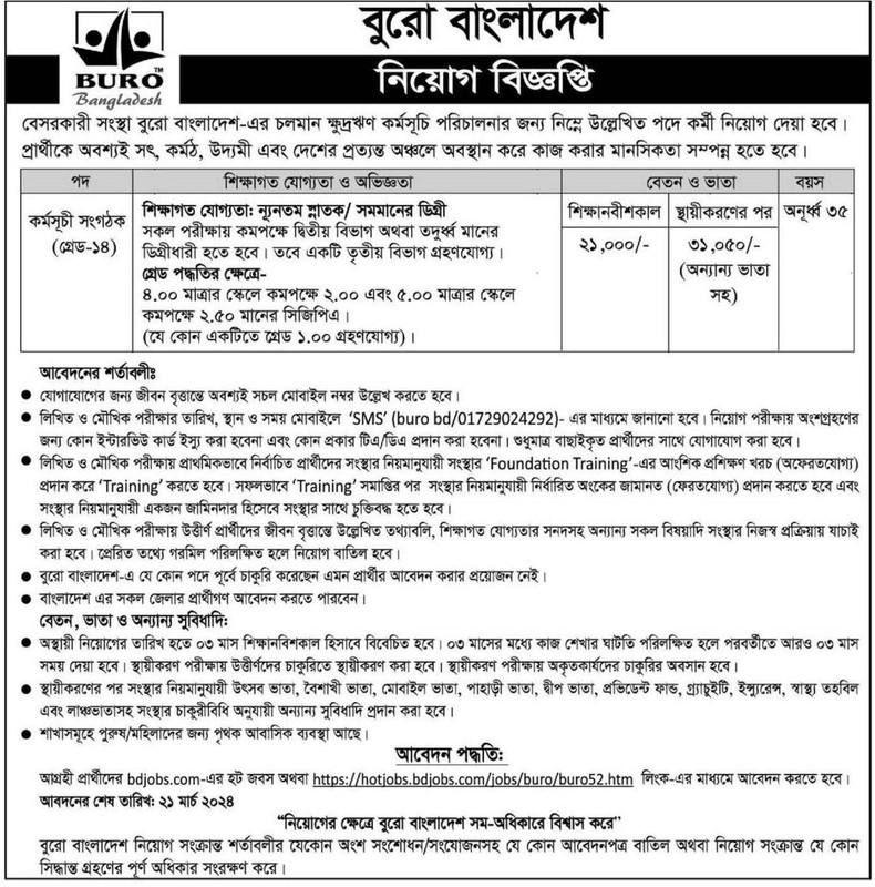 BURO-Bangladesh-Program-Coordinator-Job-Circular-2024