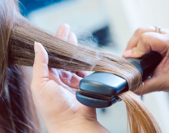 Ironing brown hair