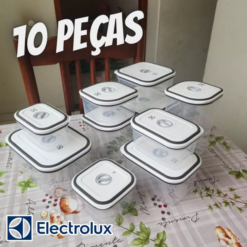 Conjunto 10 Potes Herméticos Com Tampa Easy-open Electrolux Cor Transparente