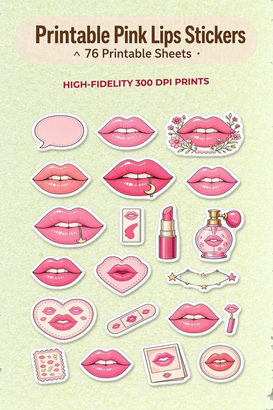 Pink Lips Stickers R1dm Ie