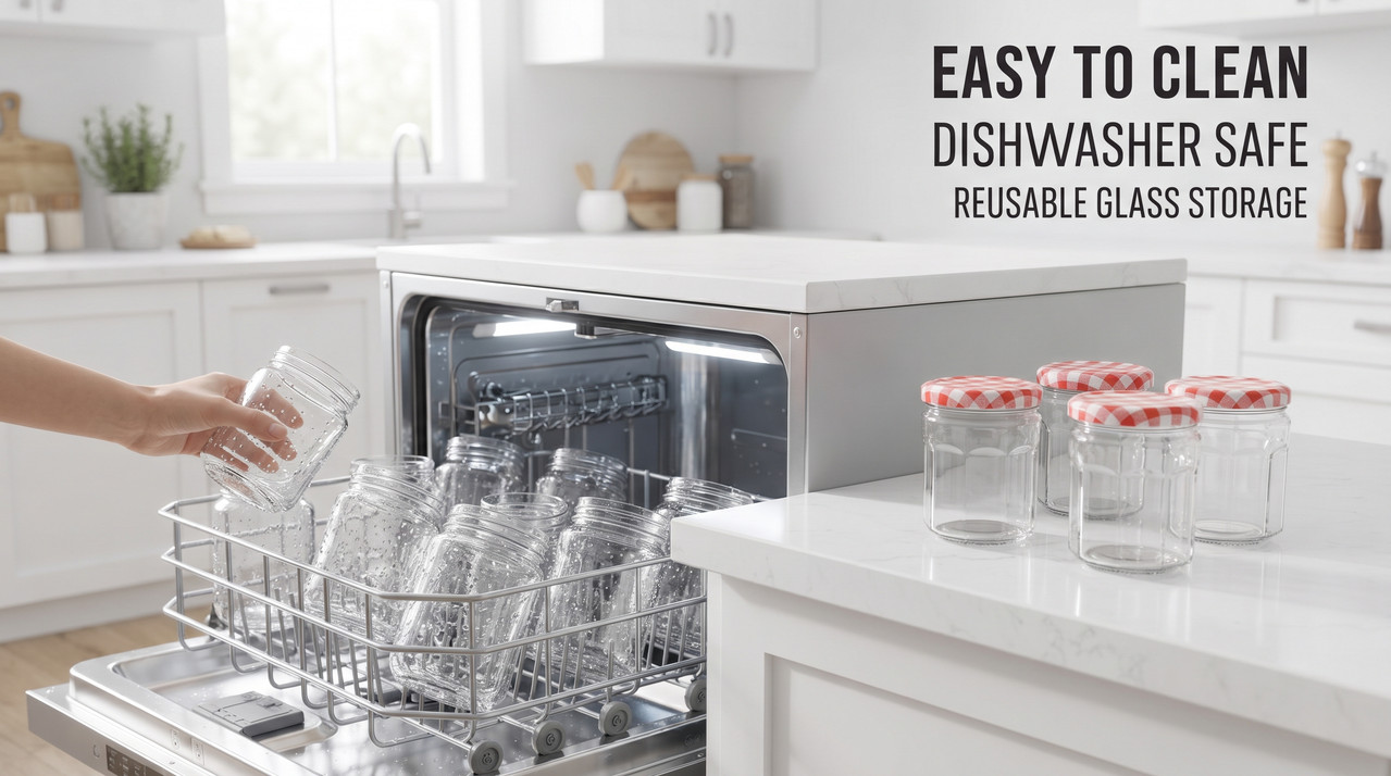 Dishwasher Safe and Reusable Glass Jars