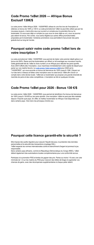 Code promo 1x Bet 2026 1X200FREE Bonus Jusqu à 200