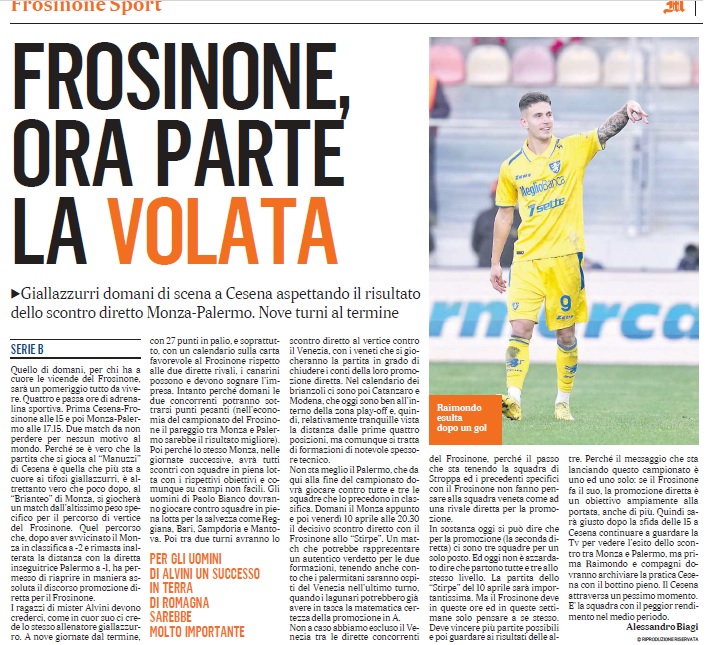 2026 03 13 pre cesena frosinone messaggero pag 37