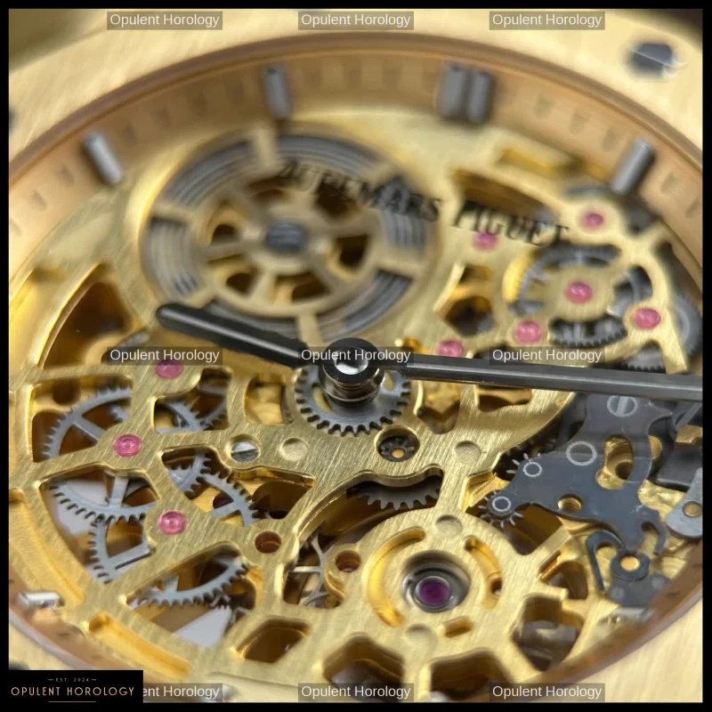 Audemars Piguet Royal Oak Jumbo Extra-Thin Openworked 16204 Rose Gold Skeleton Dial 39mm
