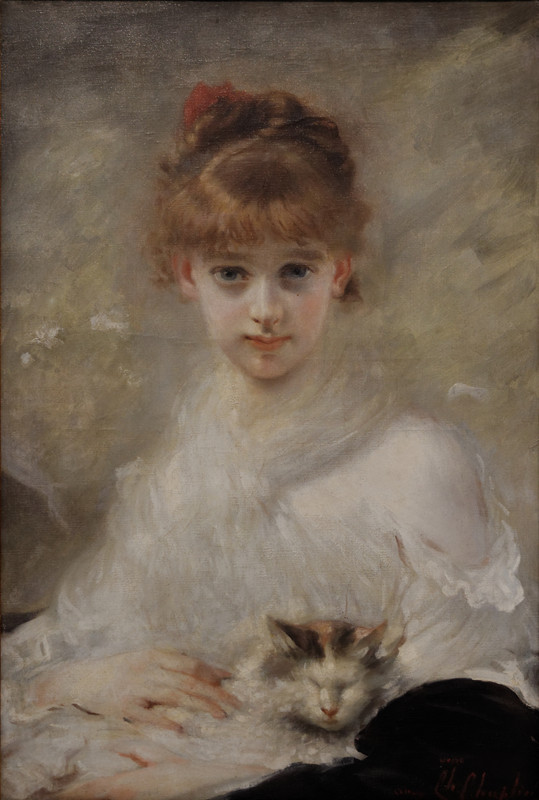 1-Young-Girl-with-a-Cat-Charles-Chaplin