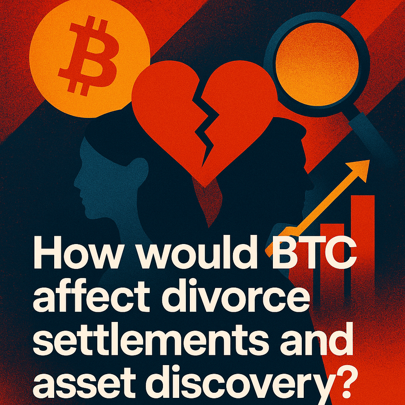 How would BTC affect divorce settlements and asset discovery?