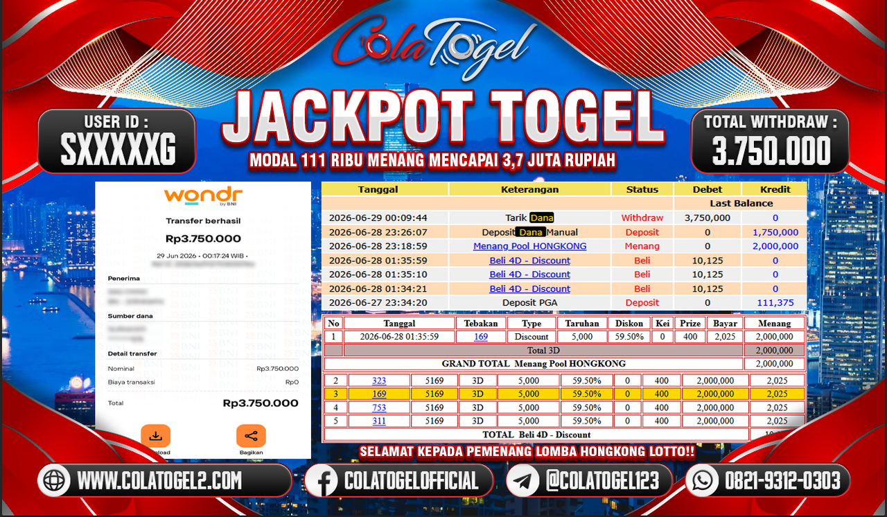 JACKPOT HONGKONG LOTTO!!