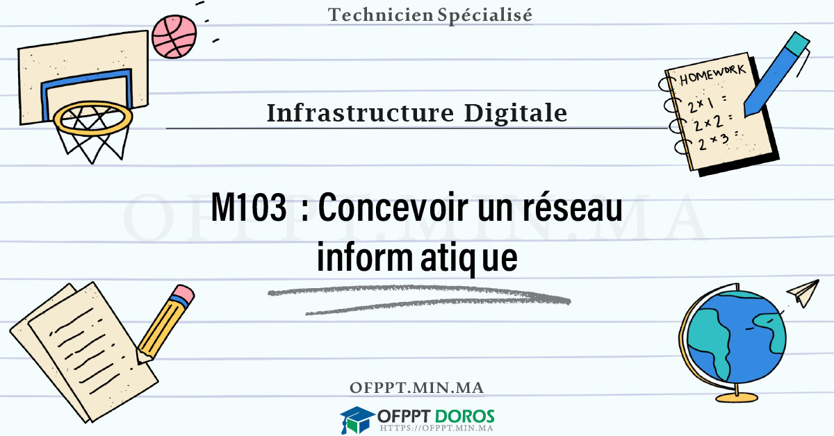 Sommaire détaillé du cours Concevoir un réseau informatique M103 OFPPT - Structure du module