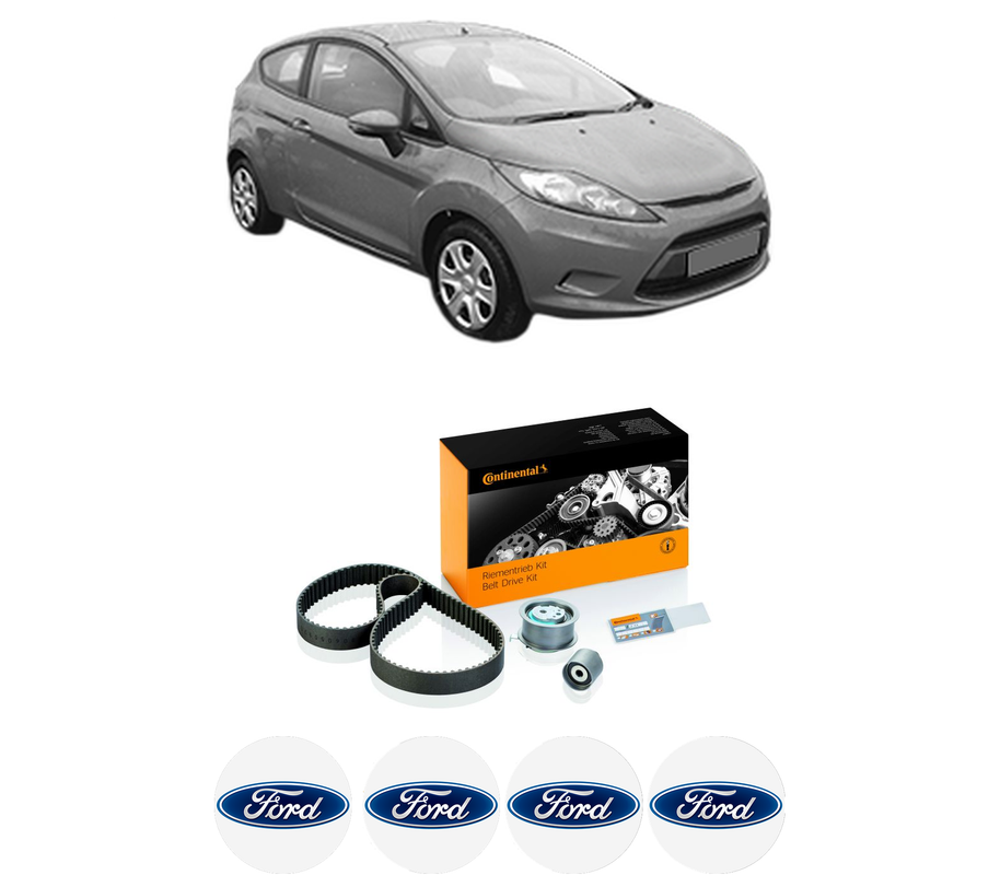 Set kit distributie FORD FIESTA VI (CB1, CCN) 1.4 TDCi din 2010-2012 KW 51 CP 70 CMC 1399, Auto, Continental Contitech, 4 Stickere auto cu FORD