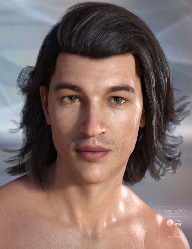 00 main osher hair for genesis 3 8 males daz3d 1