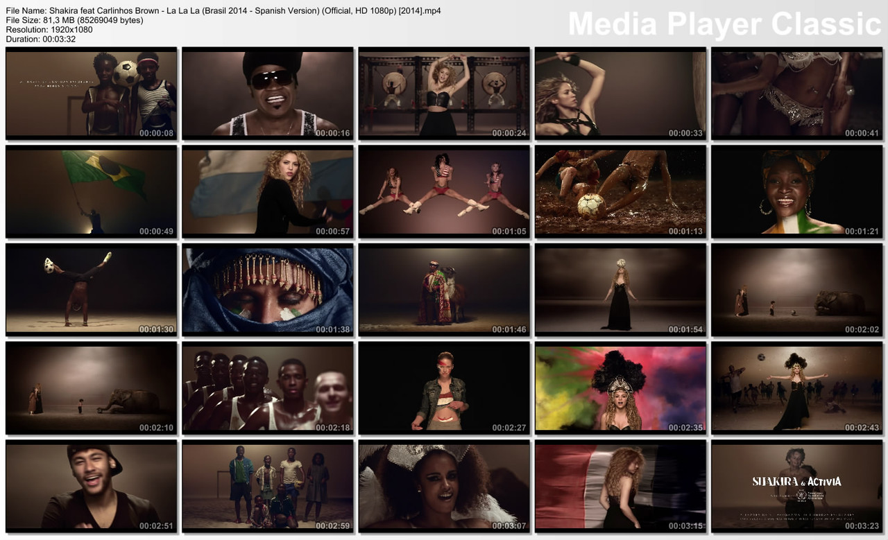 Shakira feat Carlinhos Brown - La La La (Brasil 2014 - Spanish Version) (Official, HD 1080p) [2014]