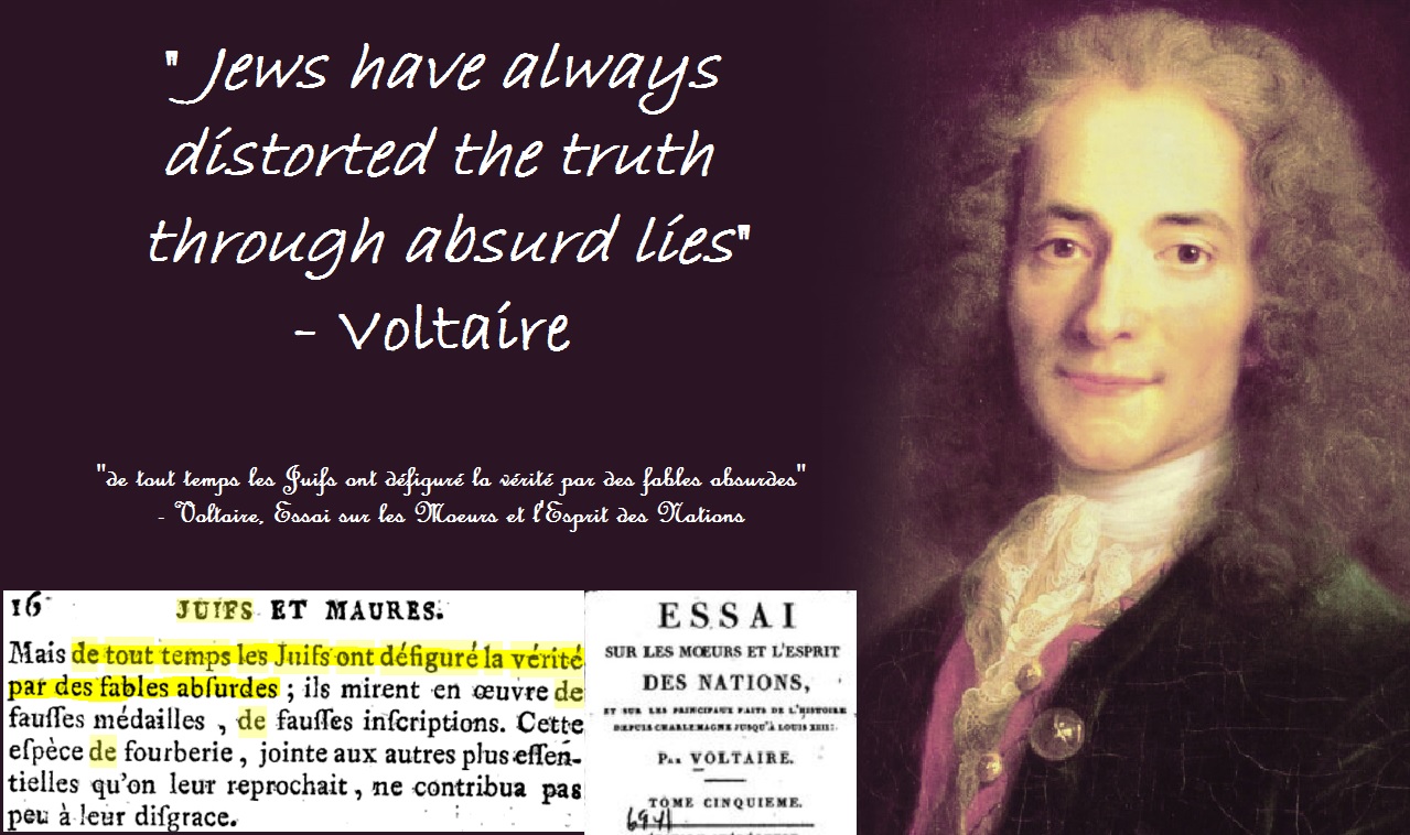 Voltaire - Juifs - Vérité - Fables absurdes