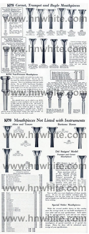King 1938 -65 mouthpieces