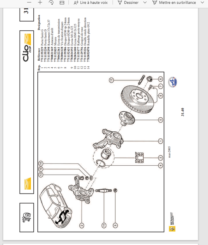 RS1] Roulement avant Clio 2 cup - Clio RS Concept ®