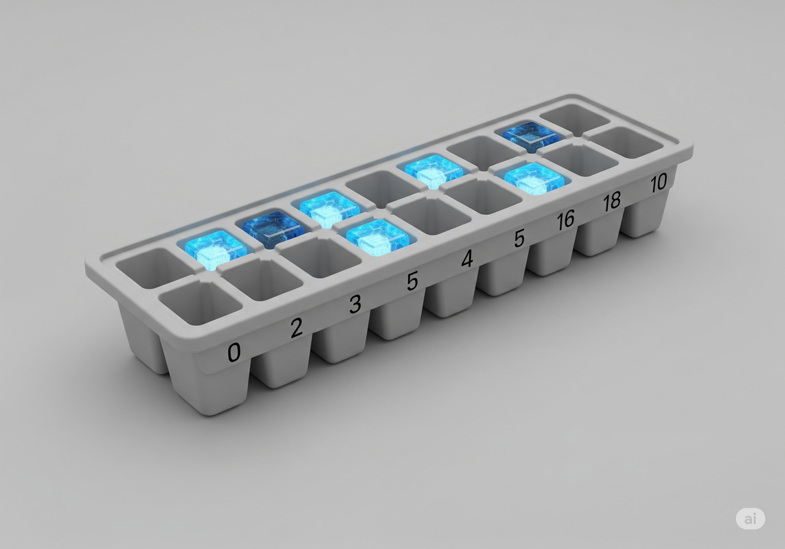 An ice cube tray representing an array's structure