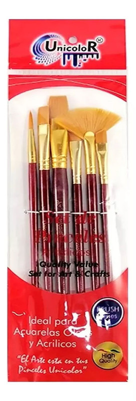 Set Pinceles Sintéticos Unicolor para Oleo Y Acrilico Surtidos 