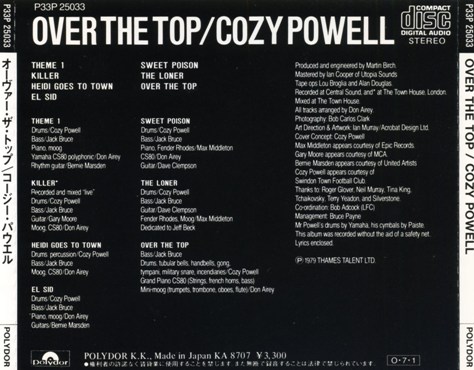 Cozy Powell - Over The Top (1979) [Japan Press 1987] Lossless
