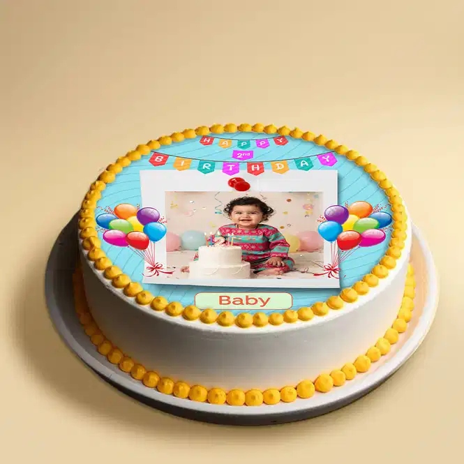 second birthday photo cake749
