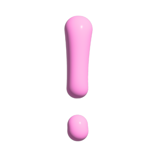 a transparent of a light pink exclamation point