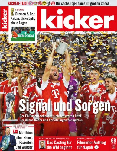 Kicker Sportmagazin No 68 vom 18 August 2025
Kicker Sportmagazin No 68 vom 18 August 2025