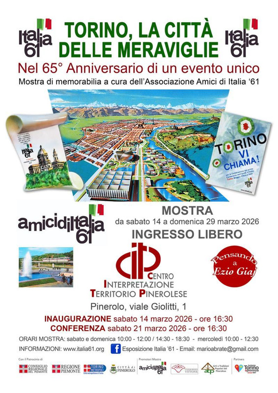La Torino delle meraviglie di Italia ’61 rivive in una mostra a Pinerolo dal 14 al 29 marzo 2026