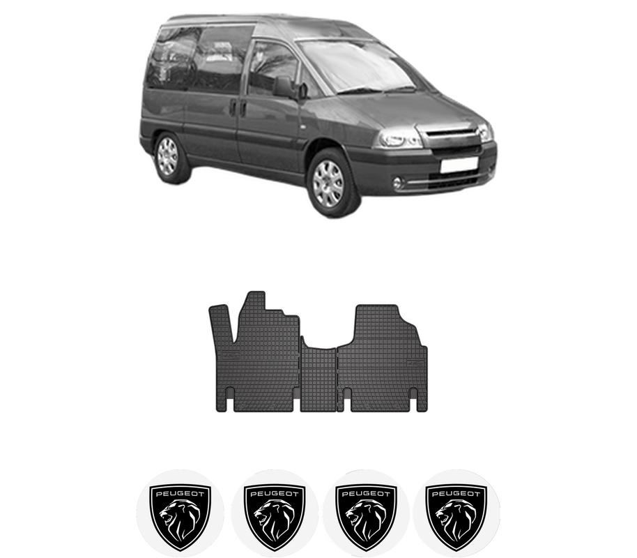 Set covorase presuri PEUGEOT EXPERT (224_) din 1996-2006, auto, din cauciuc thermoplastic, 4 Stickere auto cu PEUGEOT