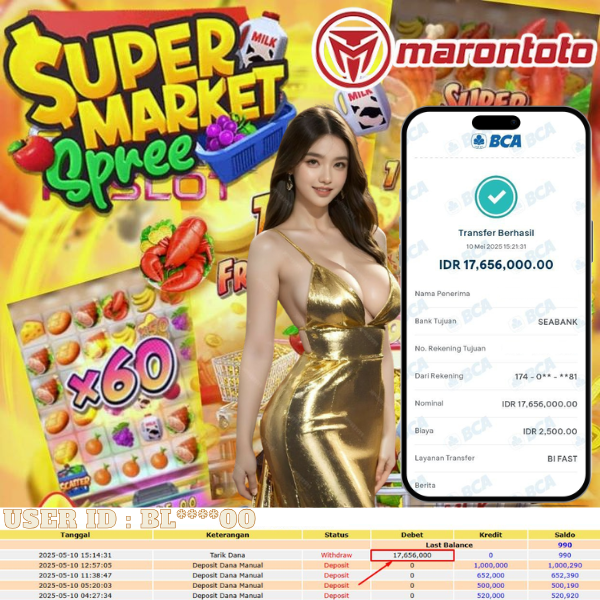 Bukti Kemenangan Member Marontoto Sebesar 17,656,000 JuTa