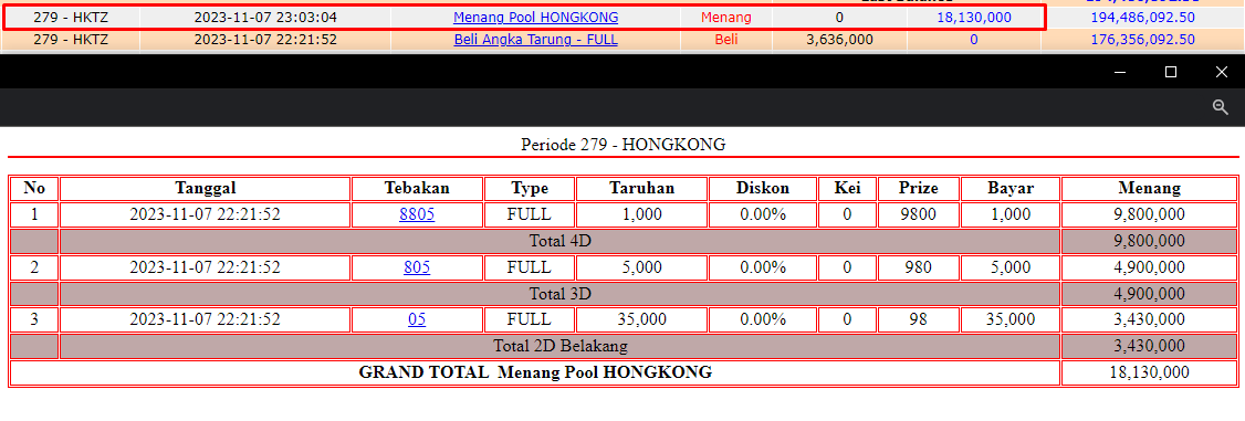 Bukti JP slot hari ini