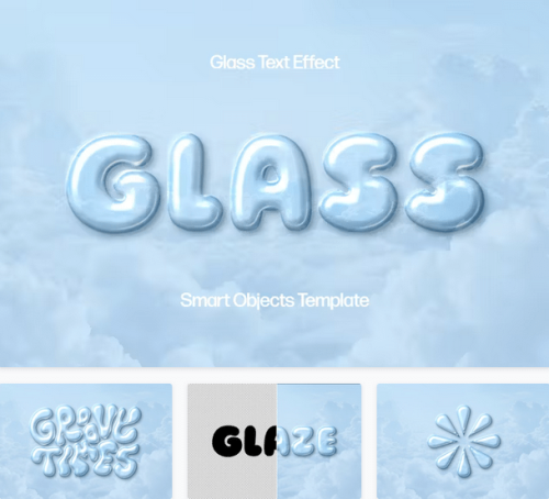 Sky Glass Text Effect - 92543405