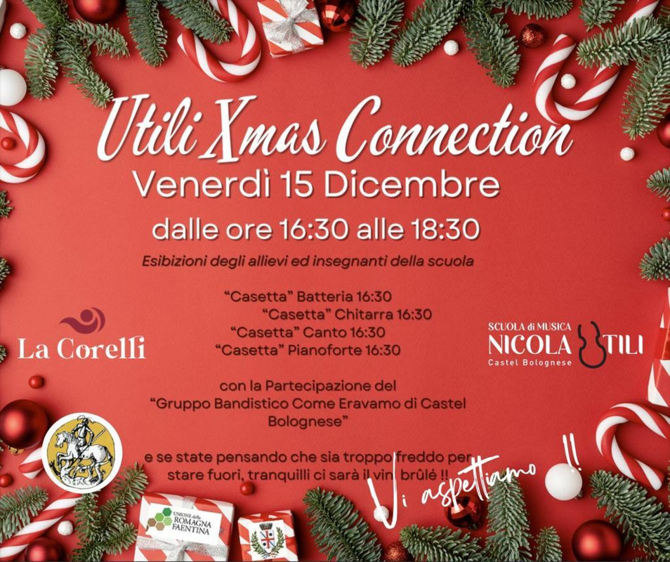 La scuola di musica “Nicola Utili” il 15 dicembre apre le porte a tutti con “Utili X-Mas connection”