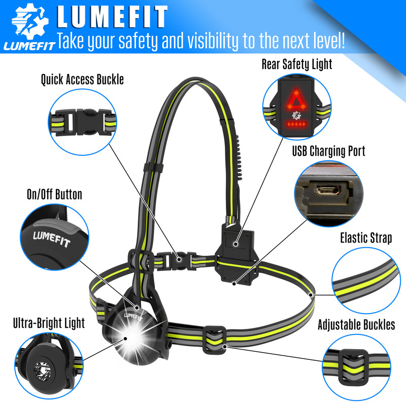 LUMEFIT Running Vest – Premium Reflective Vest with 360-degree Visibility –  Unisex Led Vest for Running, Cycling, Walking – Lightweight and Adjustable  Design – USB Rechargeable Battery : : Sports & Outdoors
