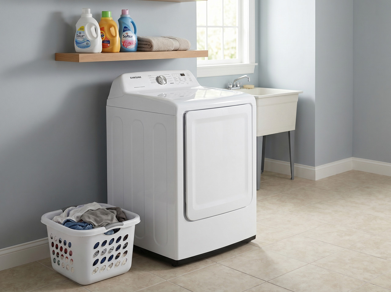 Secadora de ropa a gas Samsung de 20 kg de carga frontal con panel digital superior