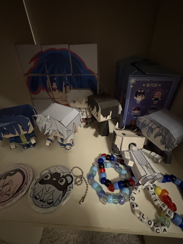 bottom left shelf! this is all diy stuff no merch