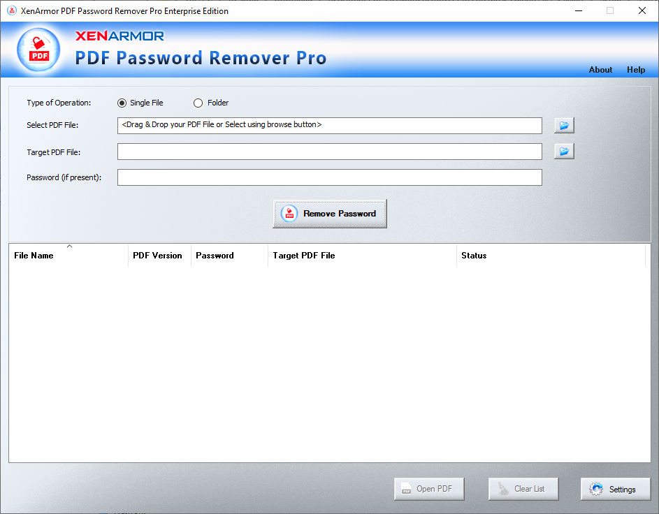 XenArmor PDF Password Remover Pro Enterprise Edition 2022 v4.0.0.1 Untitled