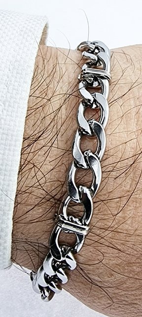 EManco Braccialetti A Catena Curb Bracciale Da Uomo Classico In Acciaio - Foto 9