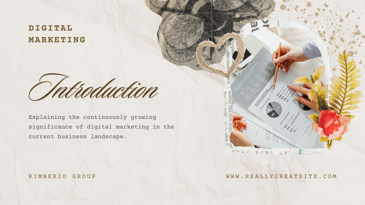 Black Beige Vintage Scrapbook Digital Marketing Presentation