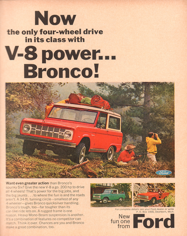Ford Bronco Poster 1970s V8 Off-Road 4x4 Adventure Ad - 12X16