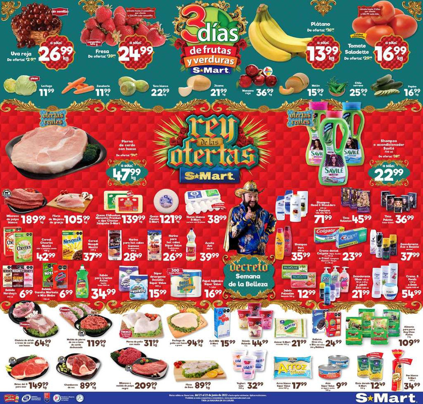 S-Mart: 3 Días de Frutas y Verduras del Martes 21 al Jueves 23 de Junio 