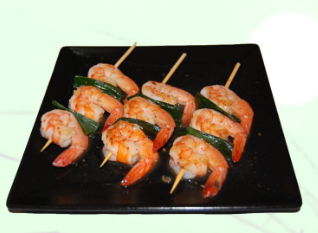 77. Pincho De Gambas Con Salsa Cacahuete