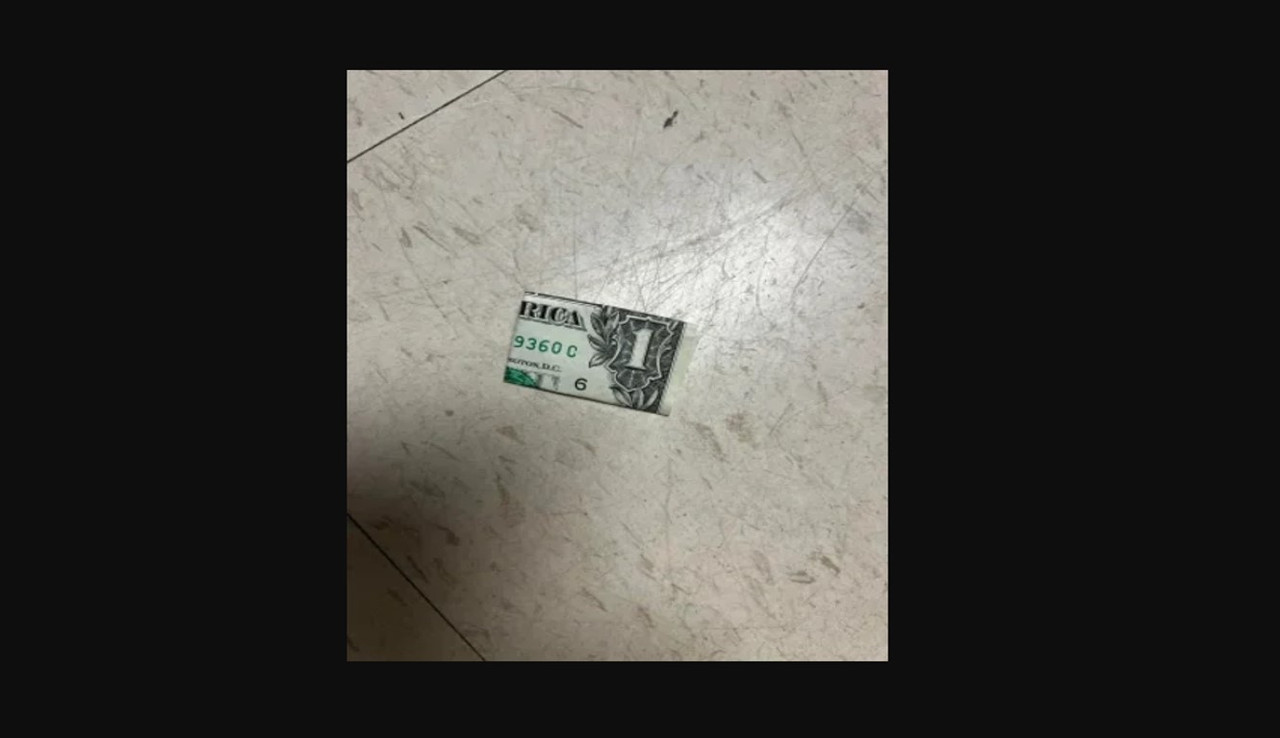 Si encuentras este billete en el suelo no lo recojas puedes sufrir sobredosis