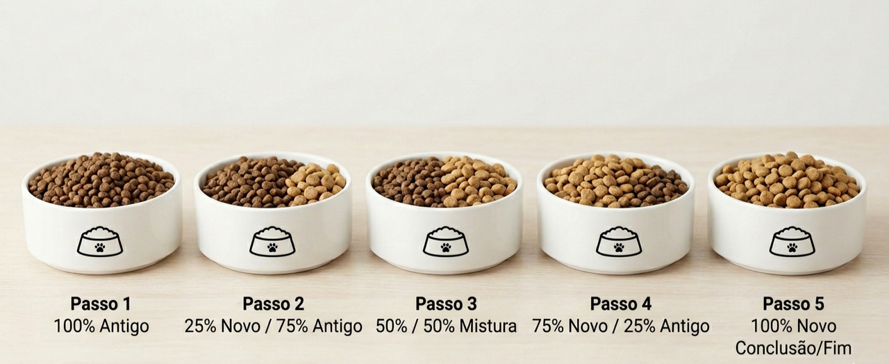 Transição alimentar segura para cães