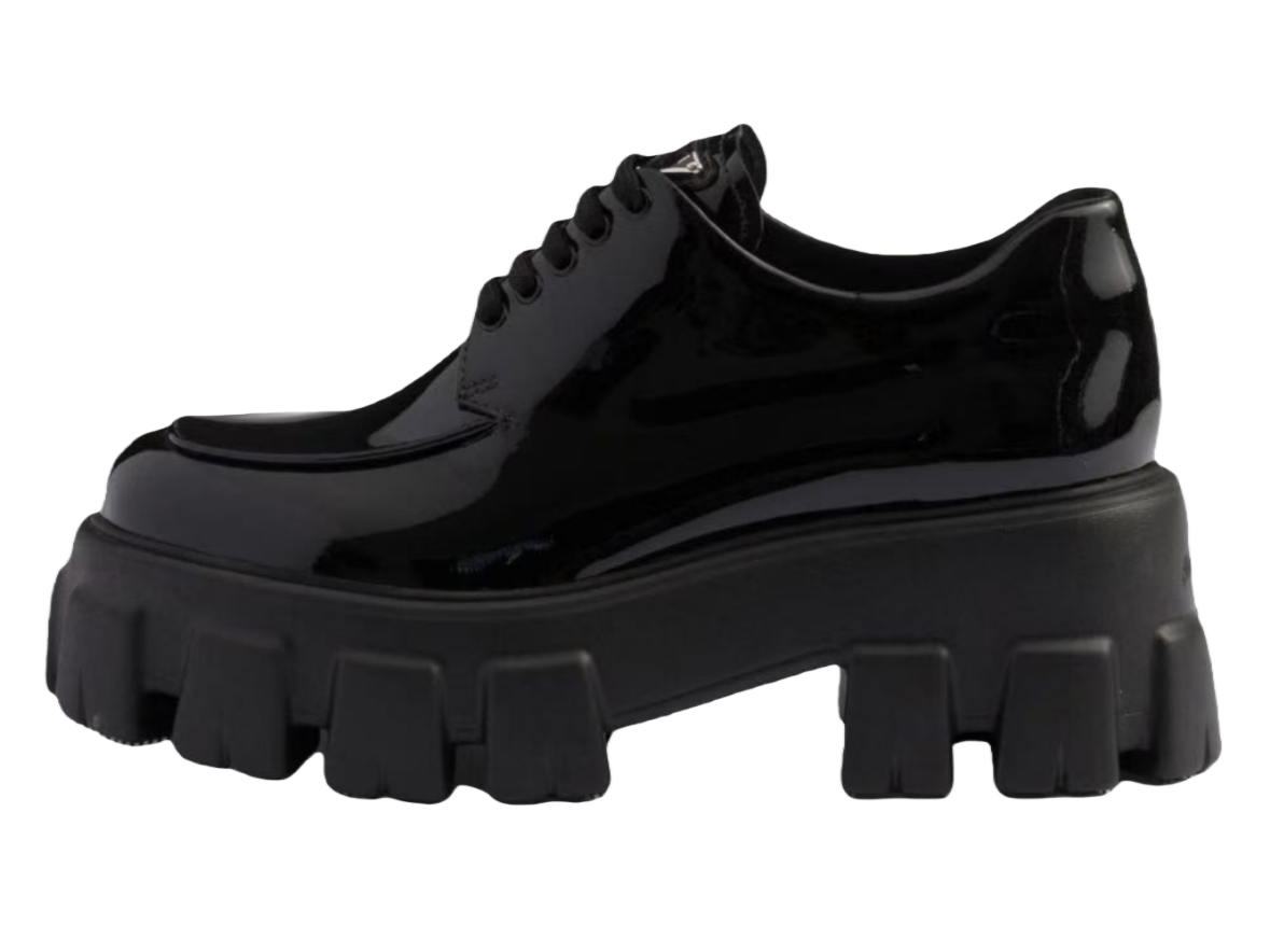 Prada Monolith patent leather lace-up shoes